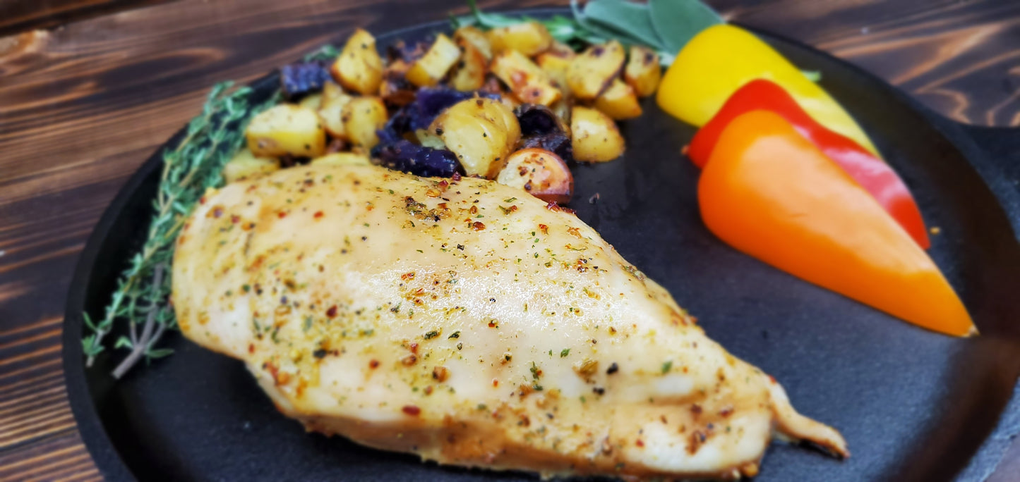 Boneless Skinless Chicken Breast. 2- packs. 4 to 5 8oz breasts per order