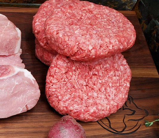 1/3rd pound lean ground chuck beef patties