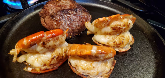 Sirloin and Jumbo Prawns