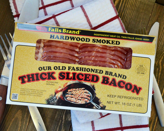 Thick sliced Falls Brand bacon