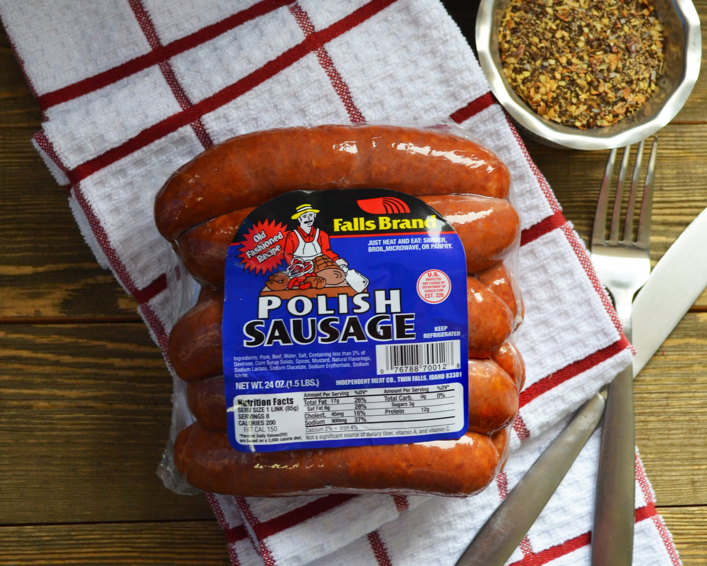 Polish Sausage Falls Brand 1.5#pound packages