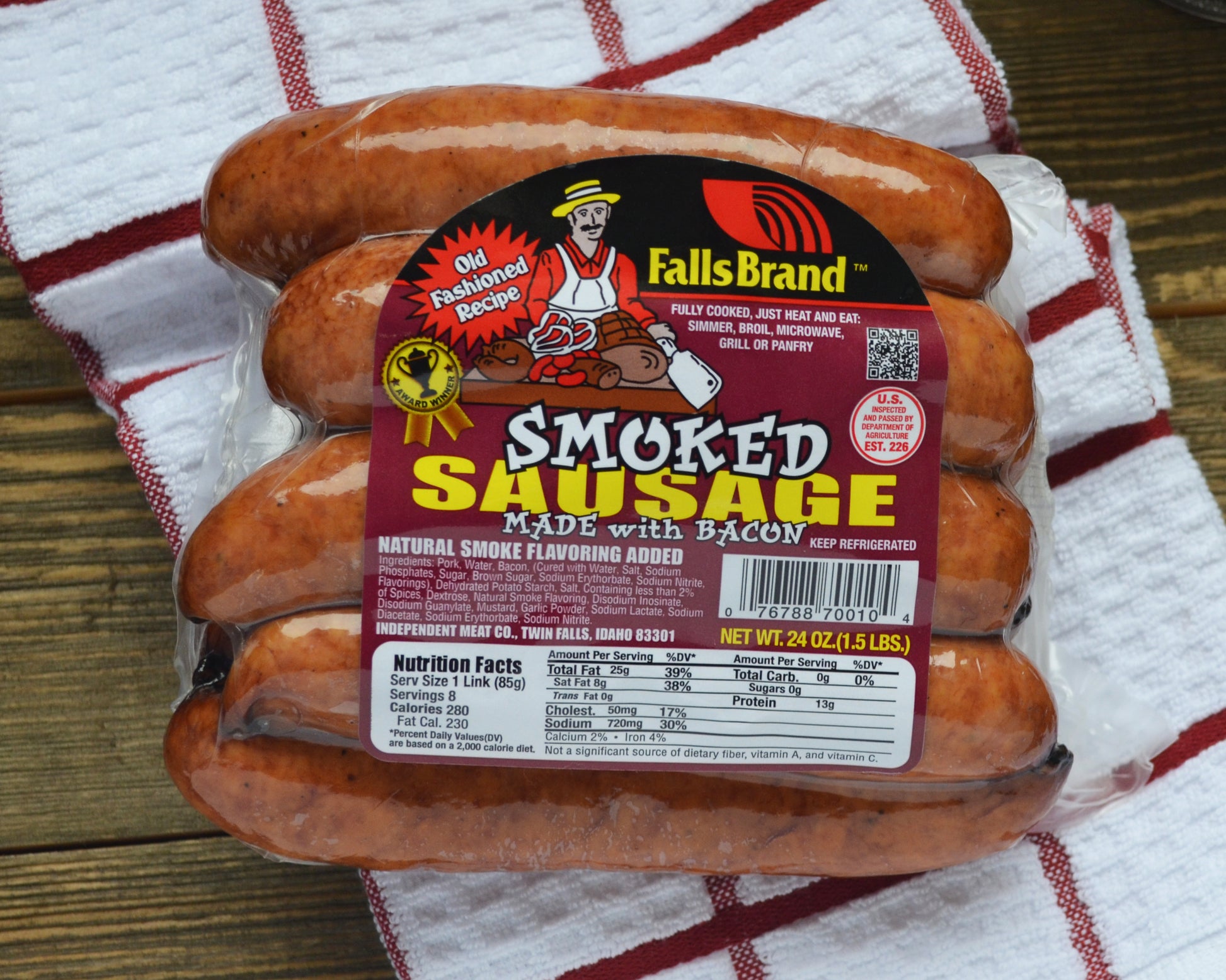 Falls Brand Smoked sausage 1.5# packages