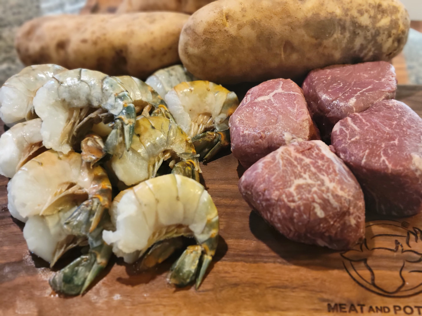 Tenderloins and fresh water Colossal Prawns