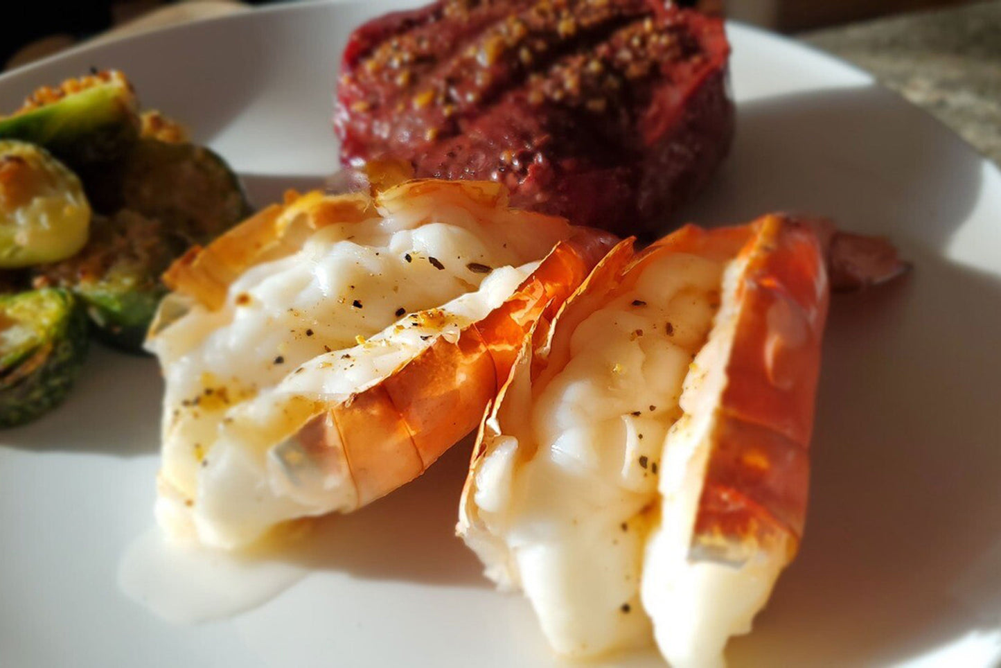 Angus Top Sirloin Steaks and Jumbo Pink Prawns